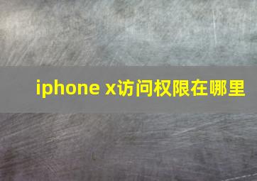 iphone x访问权限在哪里